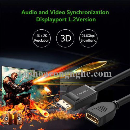 Ugreen 20407 25cm DP male to female extension cable cáp 20407 30020407